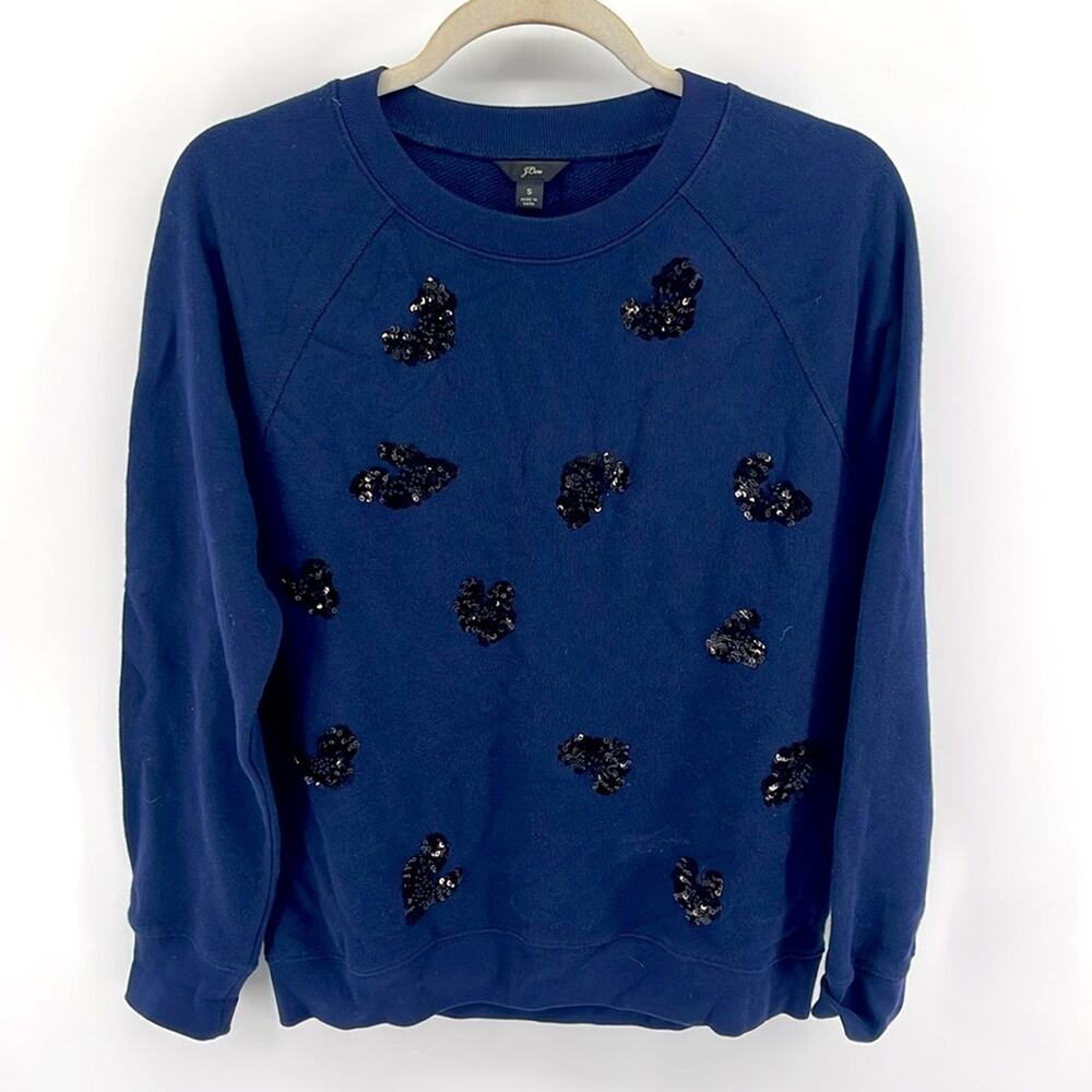 J. Crew embellished beaded sequin crewneck pullover sweatshirt sz S